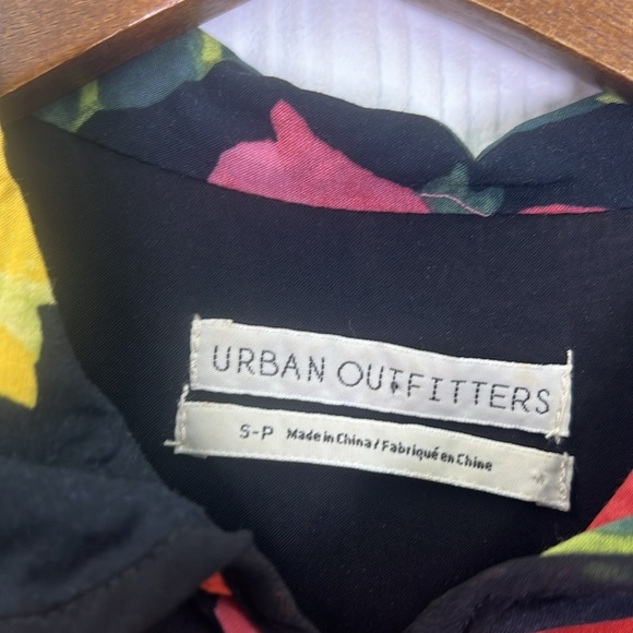 Urban Outfitters - Black Bright Floral Romantic Croquet Button Down Mini Dress S - Picture 8 of 11